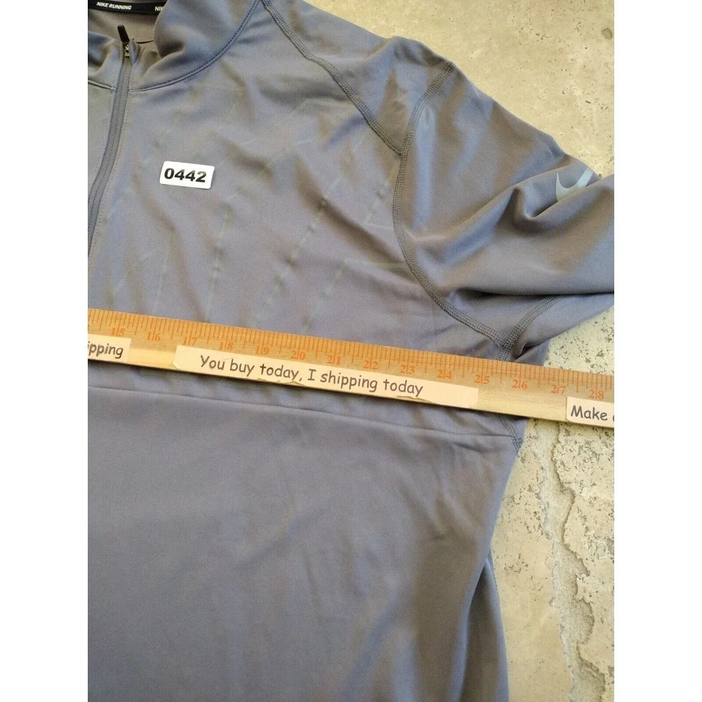 NIKE Running Top Man XXL Gray Dri-Fit Half Zip Pullover Sport‎ Athletic Sporty